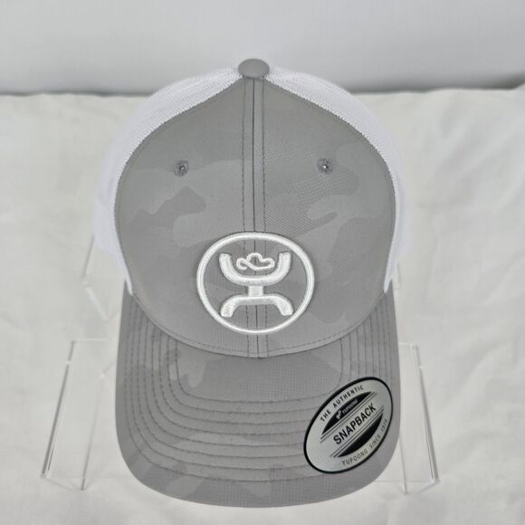 Hooey Trucker Hat O Classic Grey Camo White 2309T-GYWH Snapback Mid Profile NWT - Picture 12 of 12